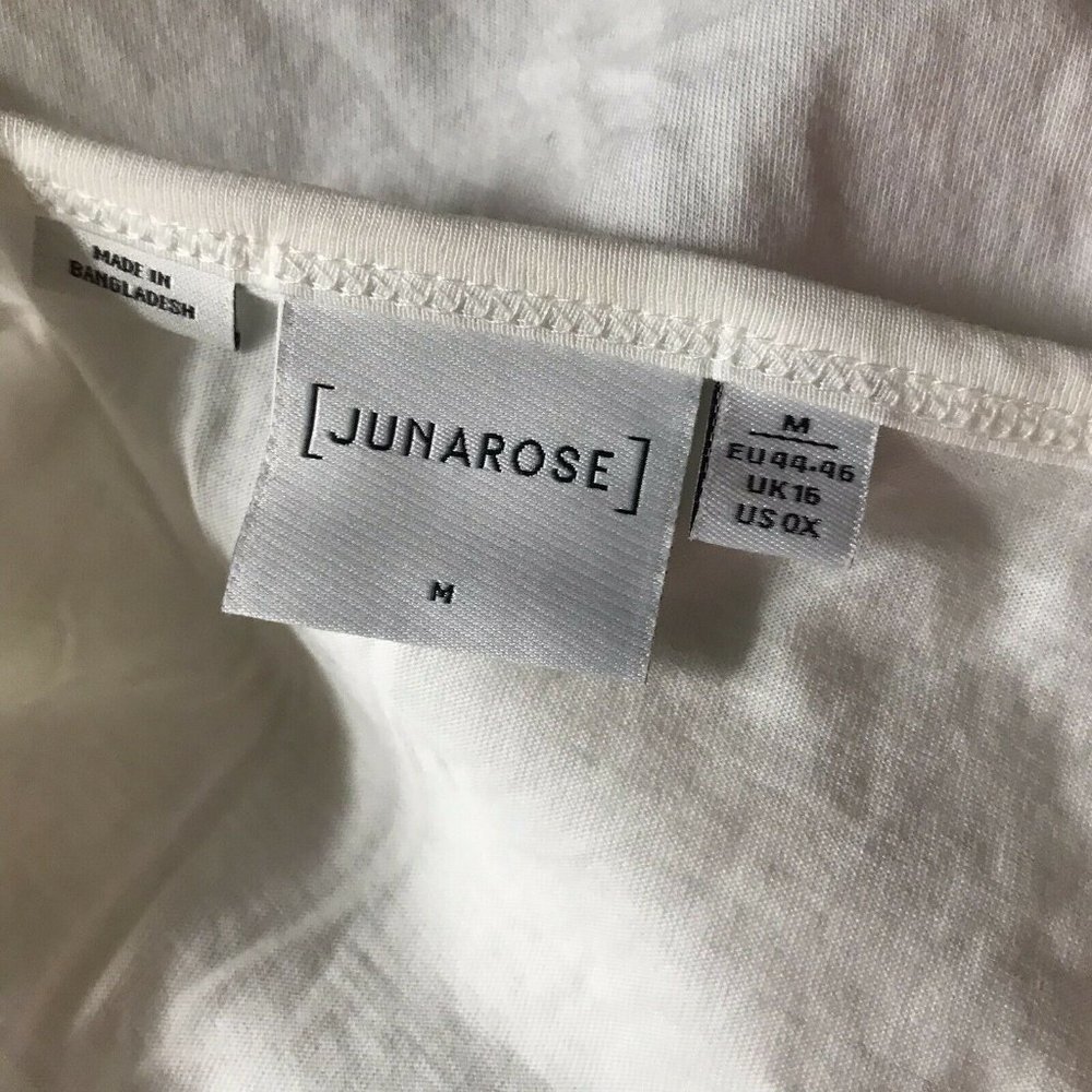 Junarose Women's Blouse T-Shirt ~ Sz M ~ White - Picture 6 of 7
